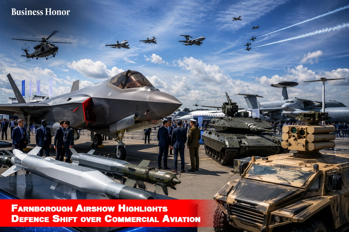  Farnborough Airshow Highlights Defence Shift over Commercial Aviation 